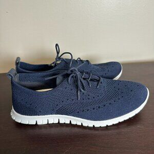Cole Haan Women 2 ZEROGRAND Stitchlite Wingtip Oxford Blue Size 8.5 Navy